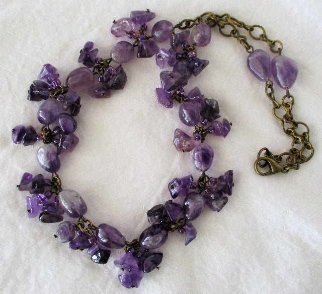 Amethyst Chip Necklace - Juicybeads Jewelry