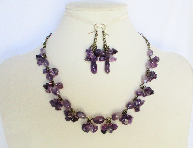 Amethyst Chip Necklace - Juicybeads Jewelry