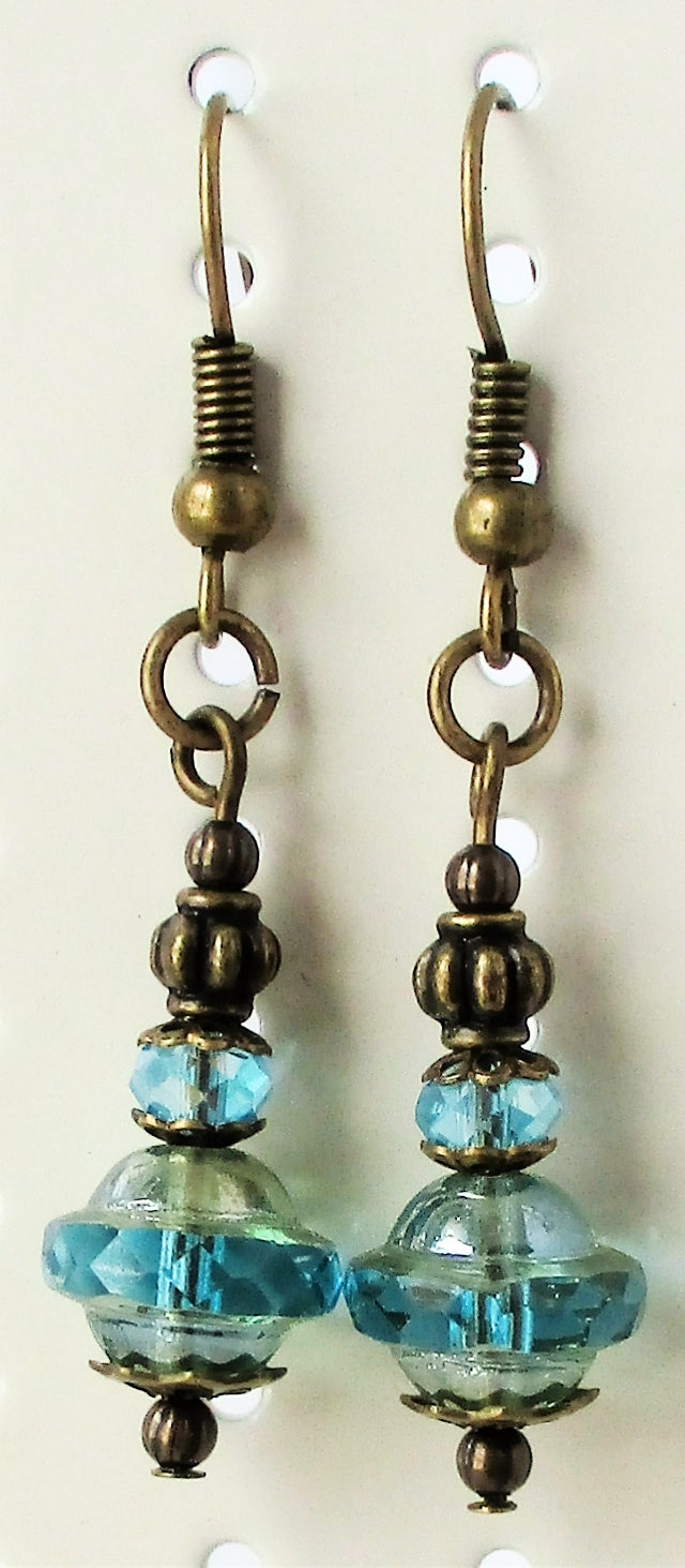 Beaded Light Blue Drop Earrings - Juicybeads Jewelry