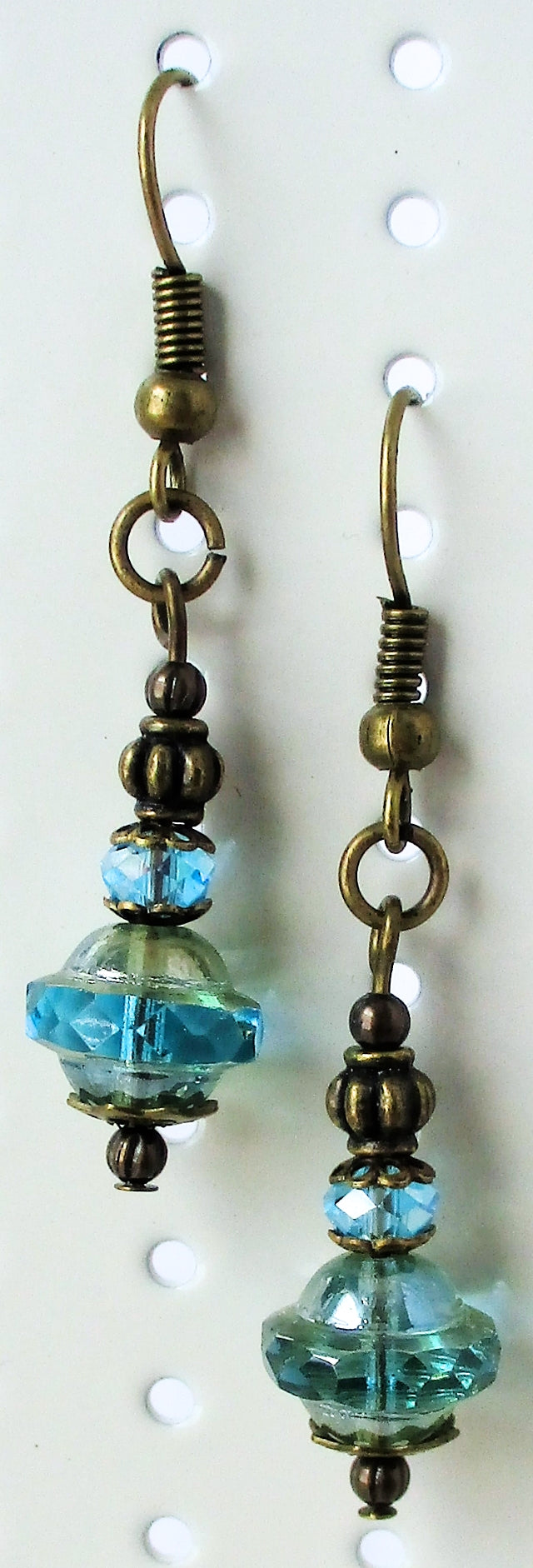 Beaded Light Blue Drop Earrings - Juicybeads Jewelry