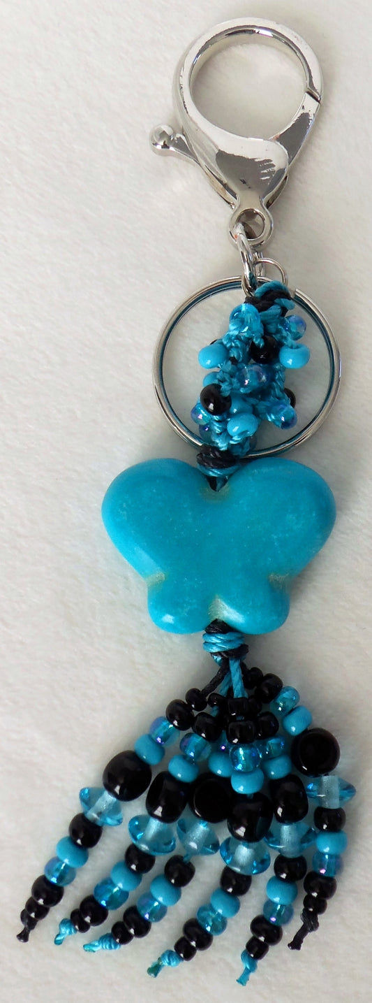 Black & Blue Butterfly Keychain - Juicybeads Jewelry