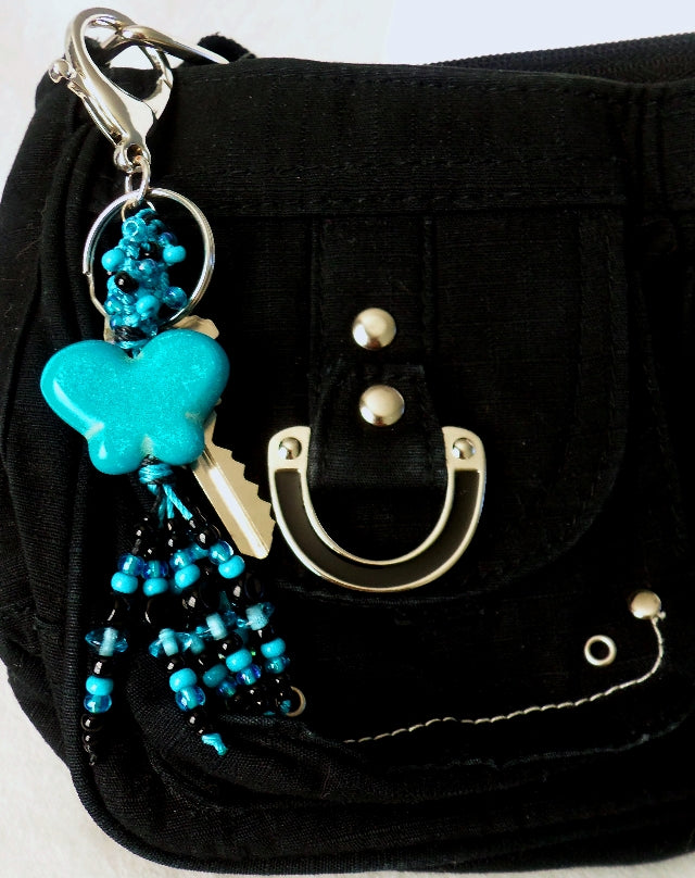 Black & Blue Butterfly Keychain - Juicybeads Jewelry