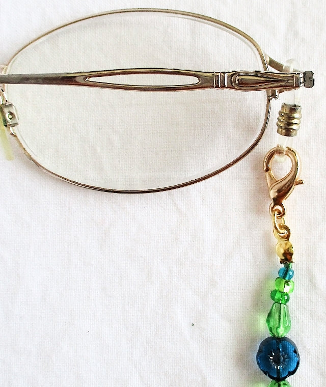 Blue Flower Beaded Eyeglass Chain - Juicybeads Jewelry