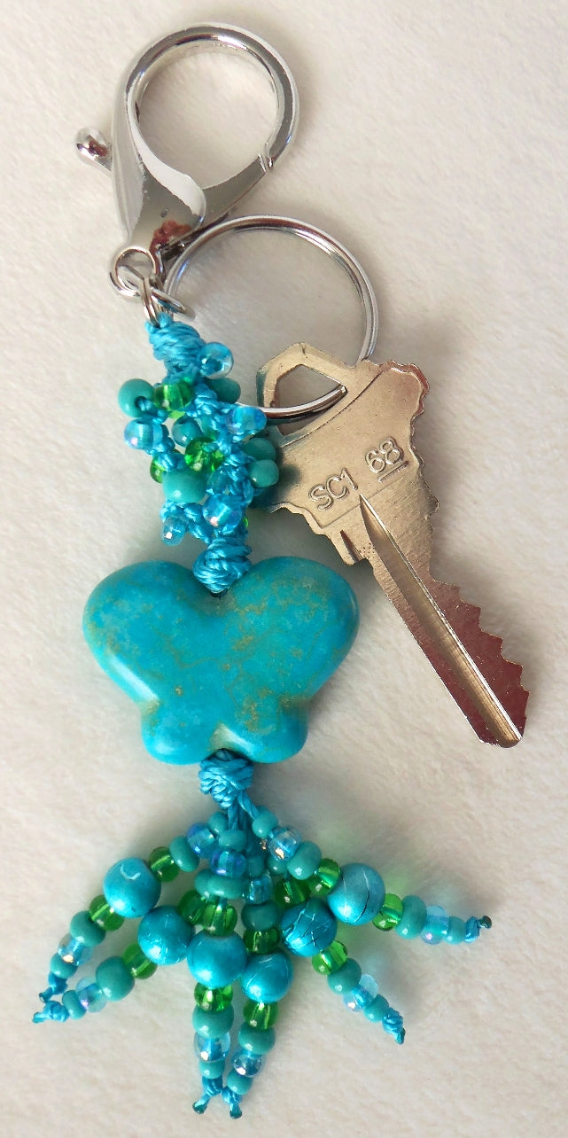 Blue & Green Butterfly Keychain - Juicybeads Jewelry