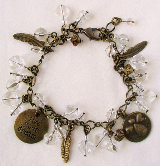 Brass Angel Charm Bracelet - Juicybeads Jewelry