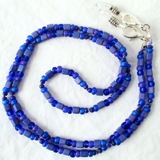 Dark Blue Beaded Eyeglass Chain - Juicybeads Jewelry