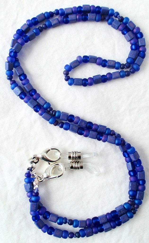 Dark Blue Beaded Eyeglass Chain - Juicybeads Jewelry