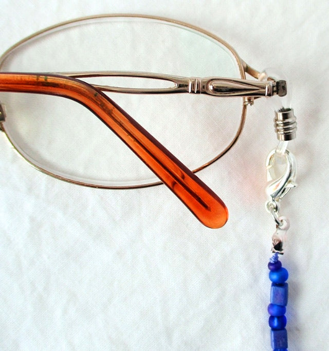 Dark Blue Beaded Eyeglass Chain - Juicybeads Jewelry