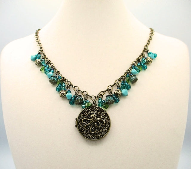 Green Beaded Statement Necklace - Juicybeads Jewelry