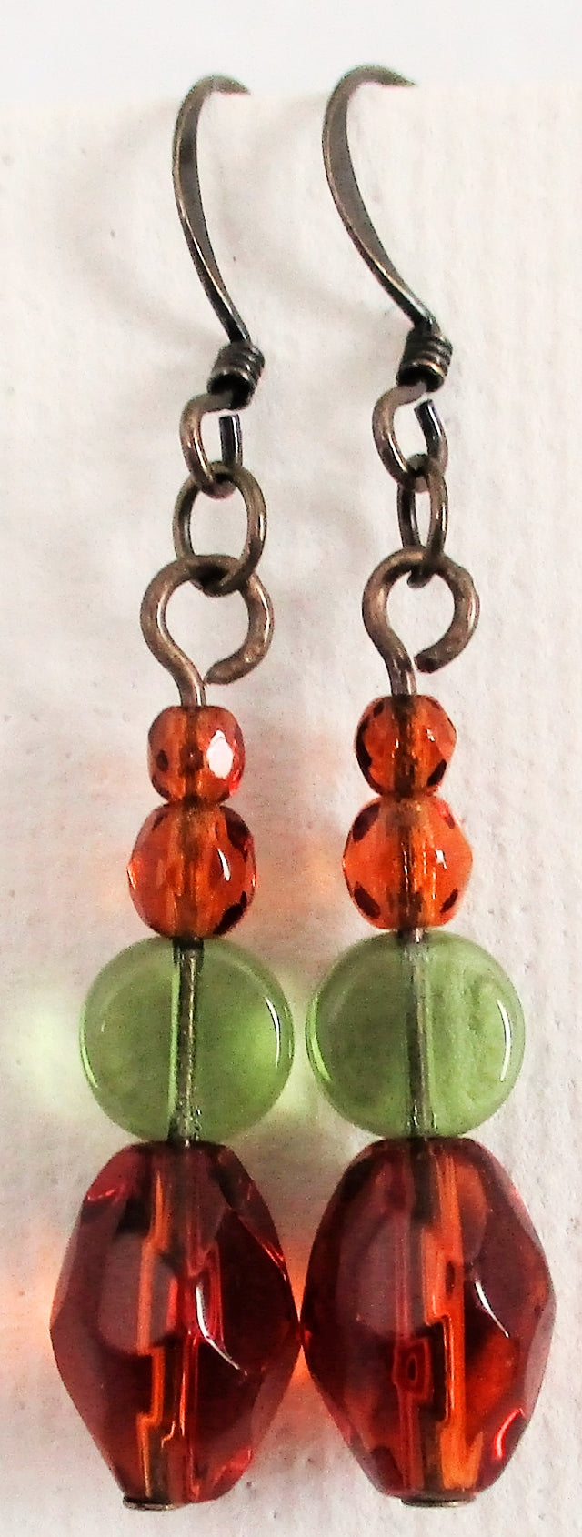 Green Brown Dangle Earrings - Juicybeads Jewelry