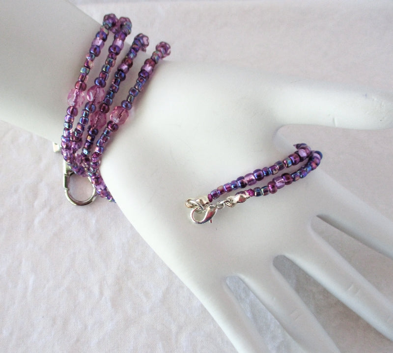 Lavender Purple Beaded Lanyard - Juicybeads Jewelry