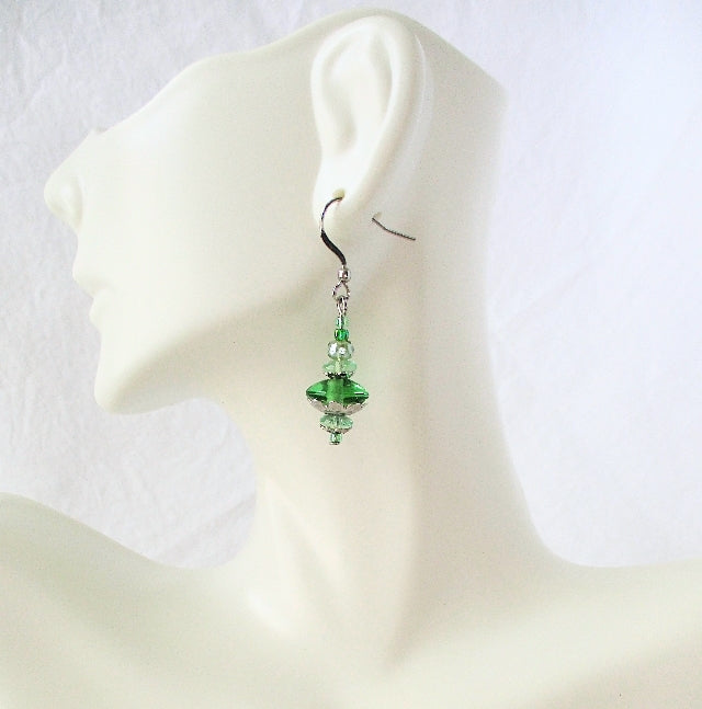 Light Green Dangle Earrings - Juicybeads Jewelry