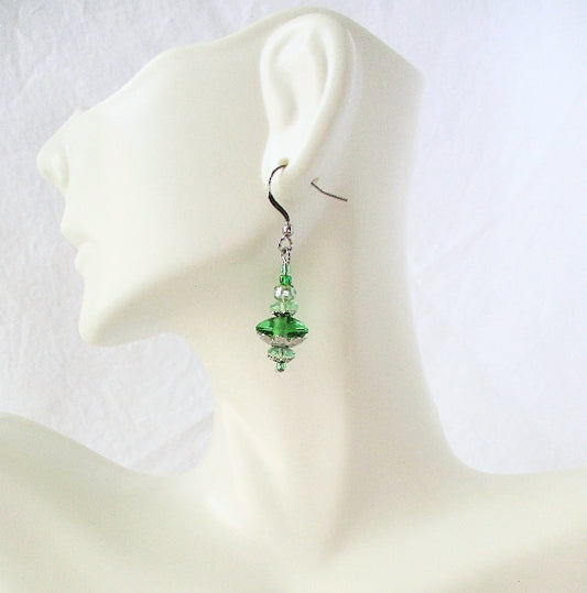 Light Green Dangle Earrings - Juicybeads Jewelry