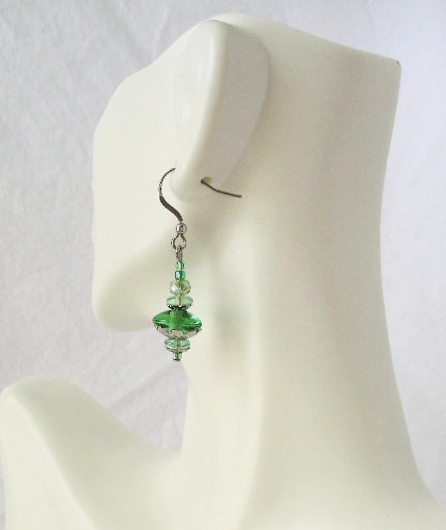 Light Green Dangle Earrings - Juicybeads Jewelry