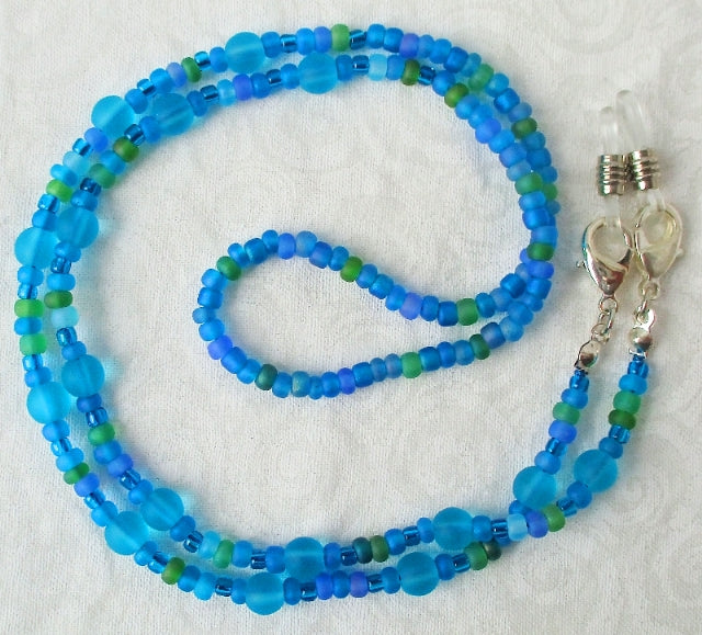 Light Blue Beaded Eyeglass Chain - Juicybeads Jewelry