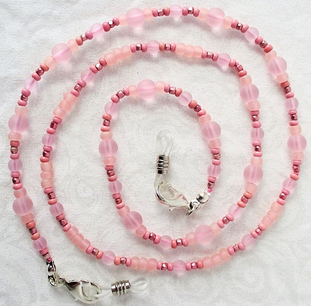 Light Pink Beaded Eyeglass Chain - juicybeads jewelry