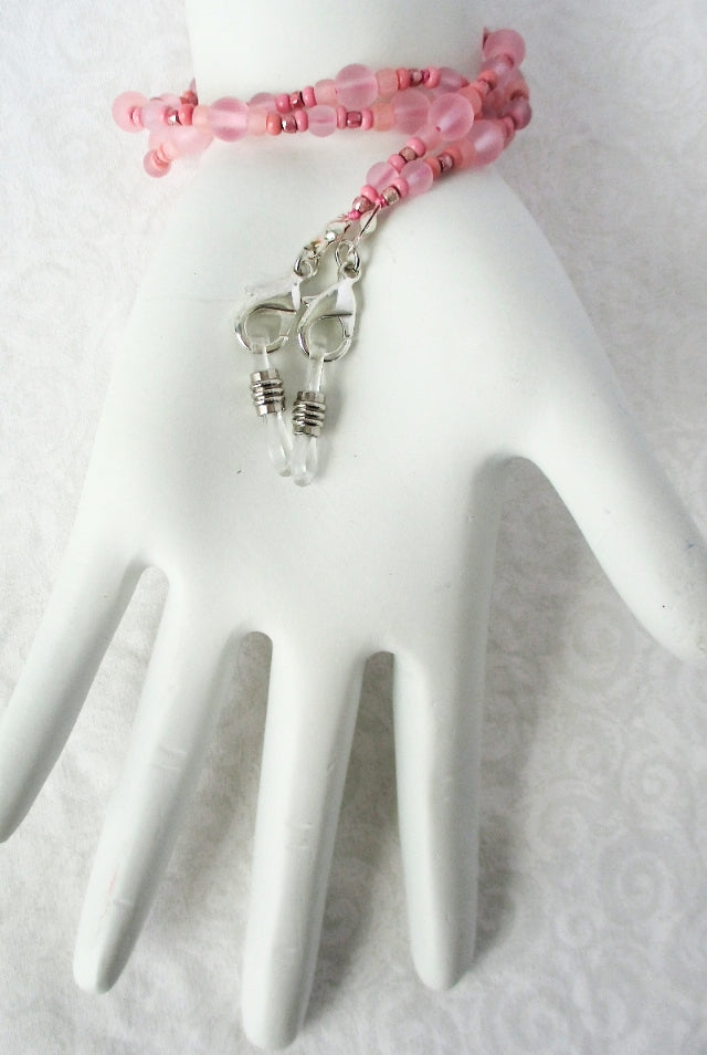 Light Pink Beaded Eyeglass Chain - juicybeads jewelry