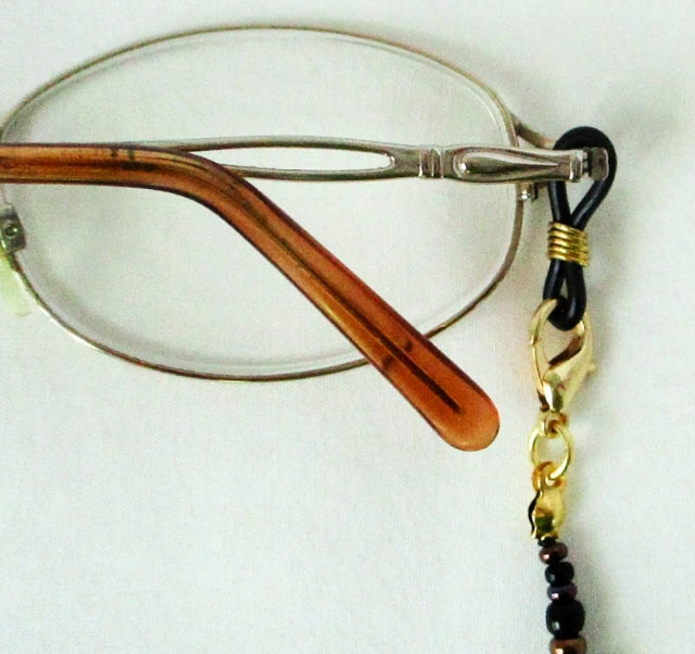 metallic brown beaded eyeglass chain - juicybeads jewelry