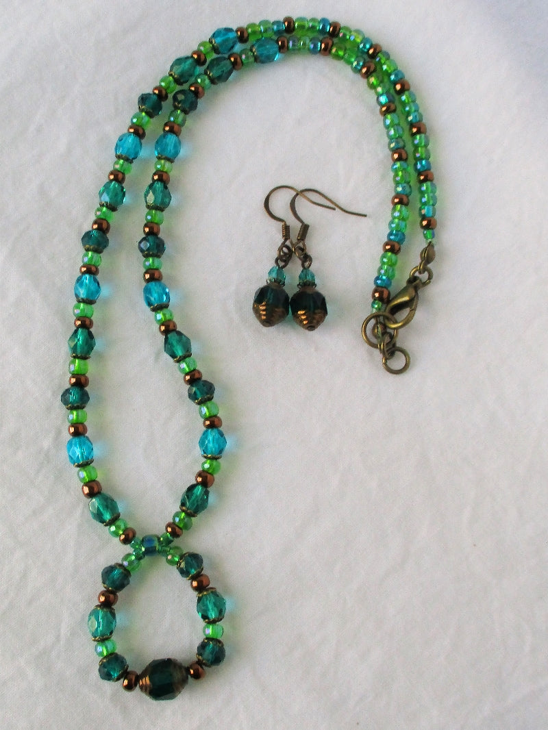 Mixed Green Beaded Necklace - Juicybeads Jewelry