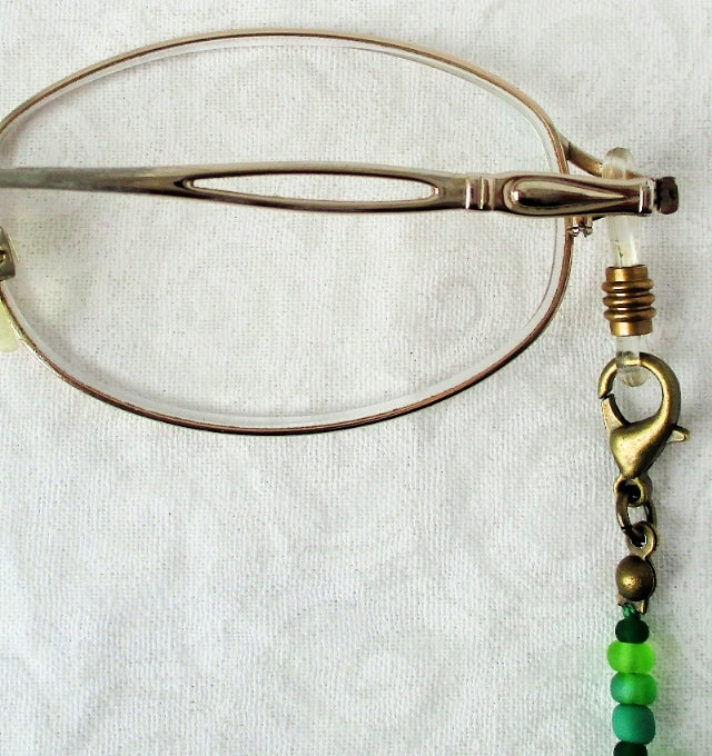 Mixed Green Beaded Eyeglass Chain - juicybeads jewelry