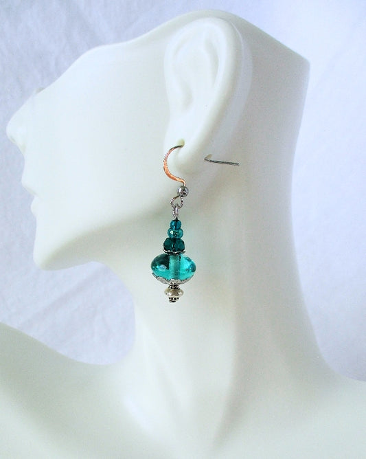 Ocean Green Dangle Earrings - Juicybeads Jewelry