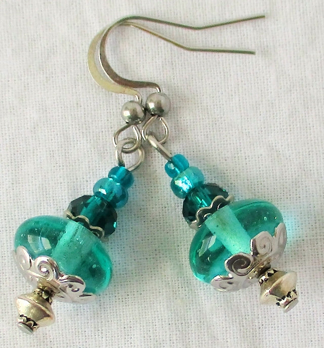 Ocean Green Dangle Earrings - Juicybeads Jewelry