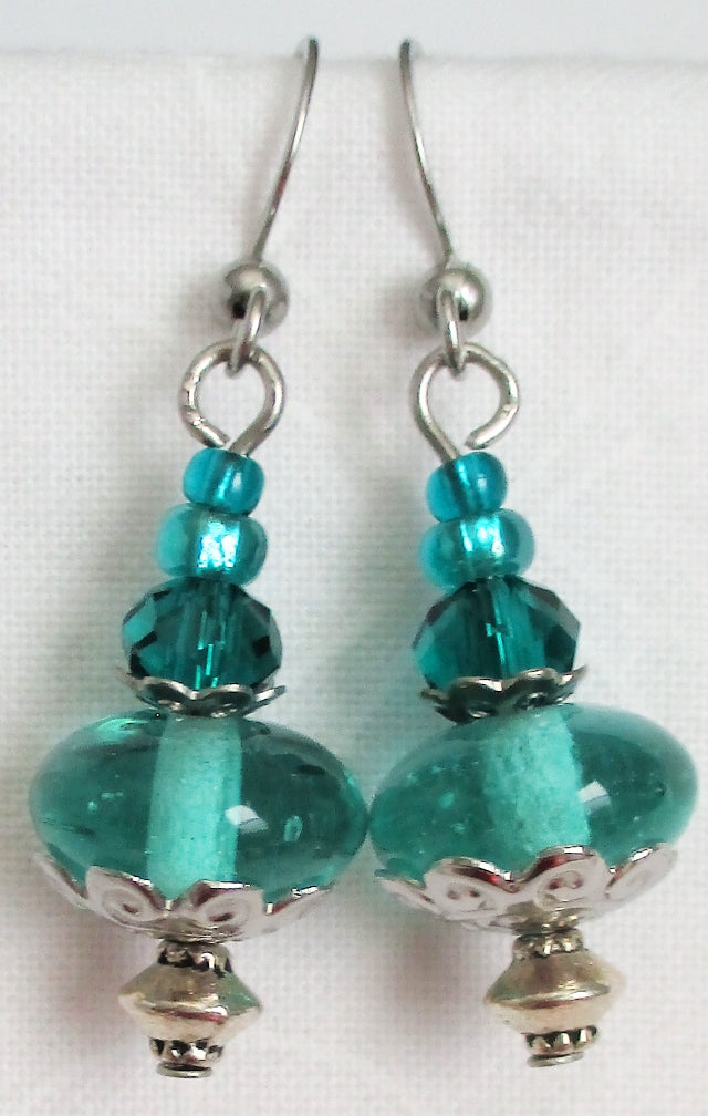 Ocean Green Dangle Earrings - Juicybeads Jewelry