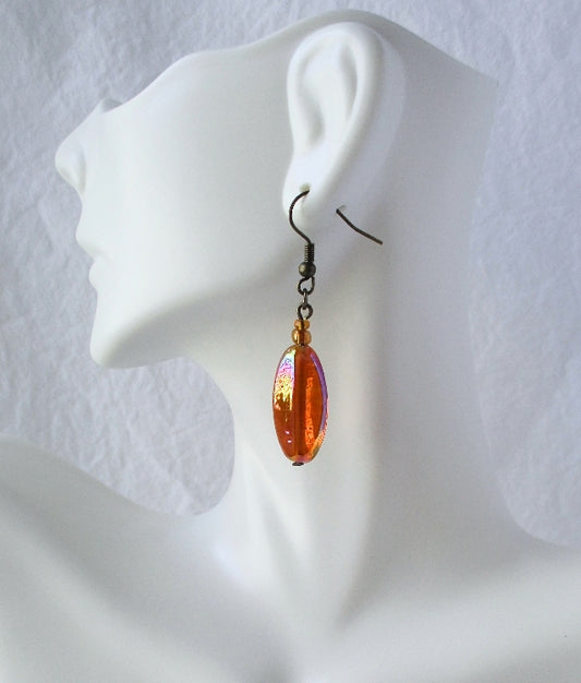 Orange Drop Earrings - Juicybeads Jewelry