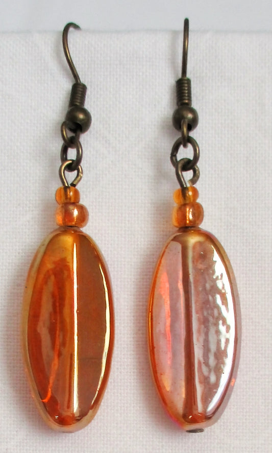 Orange Drop Earrings - Juicybeads Jewelry