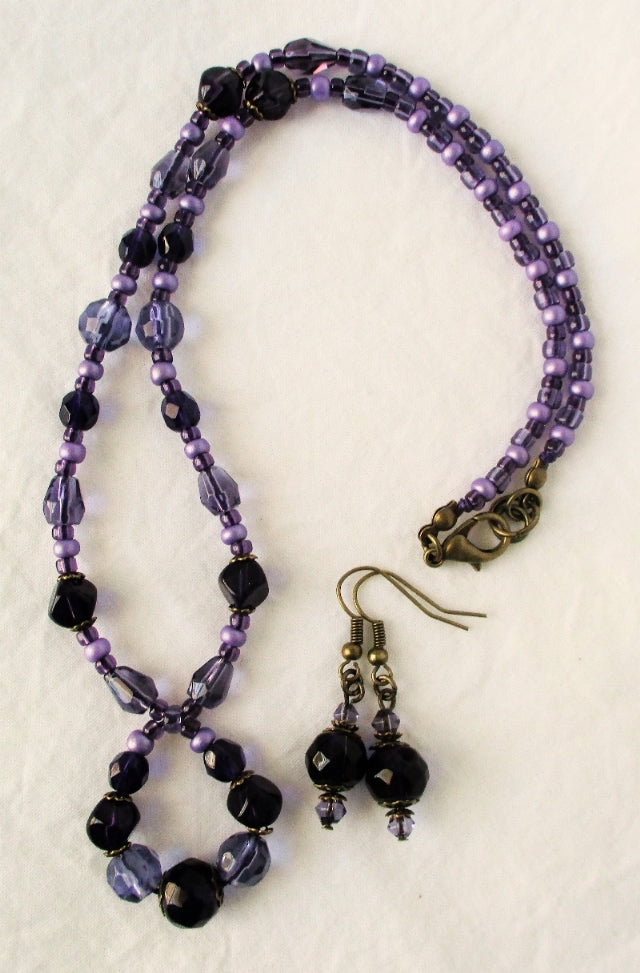 Purple Beaded Necklace - Juicybeads Jewelry