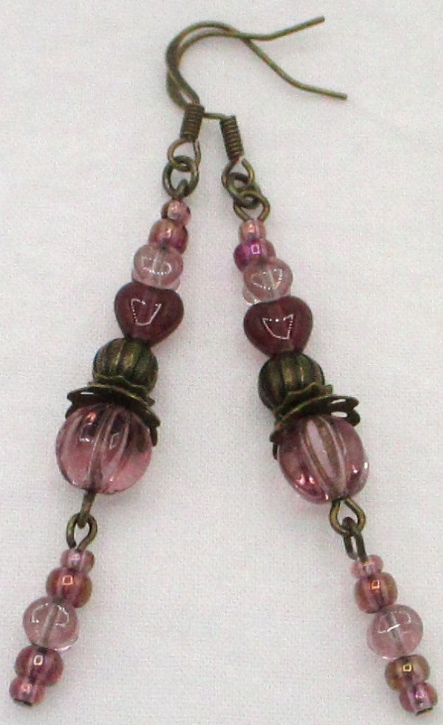 Purple Long Dangle Earrings - Juicybeads Jewelry