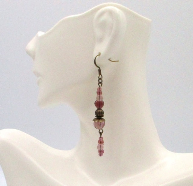 Purple Long Dangle Earrings - Juicybeads Jewelry