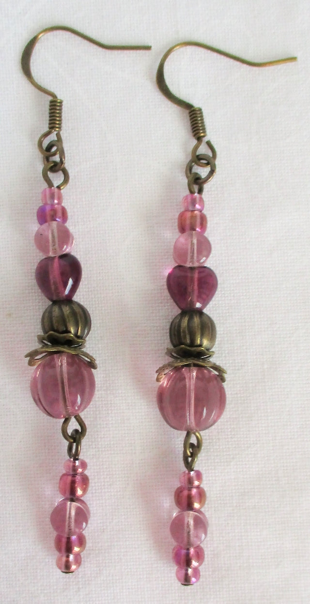 Purple Long Dangle Earrings - Juicybeads Jewelry