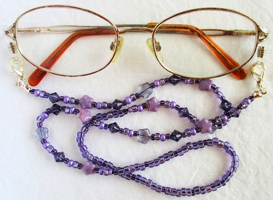 Purple Mix Beaded Eyeglass Chain - juicybeads jewelry