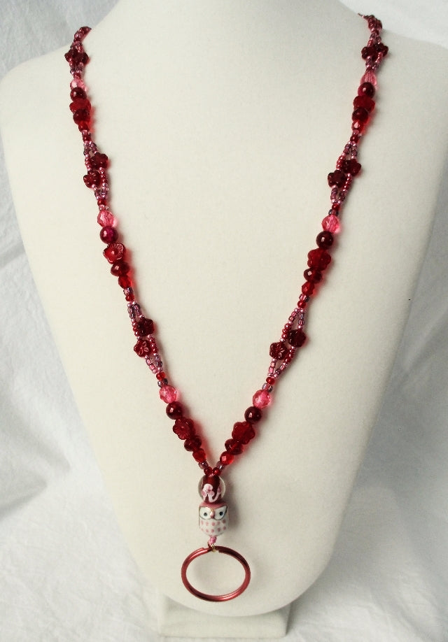 Red Flower Beaded Lanyard - Juicybeads Jewelry