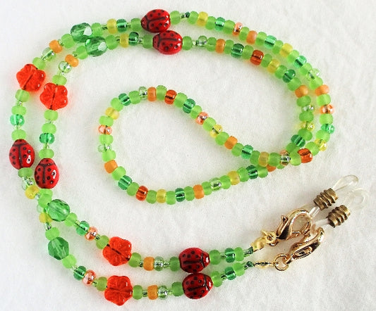 Red Ladybug Beaded Eyeglass Chain - juicybeads jewelry