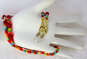 Red Multicolor Beaded Eyeglass Chain - juicybeads jewelry