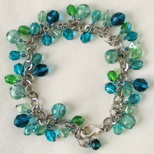 Sea Green Cluster Bracelet - Juicybeads Jewelry