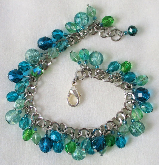 Sea Green Cluster Bracelet - Juicybeads Jewelry